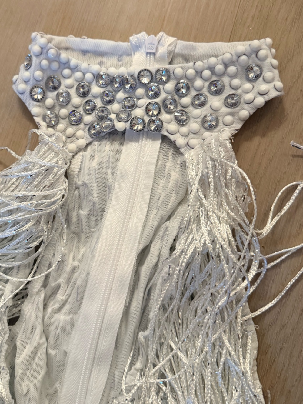 Mew Mews Elvrick Halterneck Fringe Cutout Split Maxi Dress - White - Small - NWT - Picture 9 of 10
